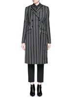 Main View -Click To Enlarge Stripe wool double breasted side split side coat