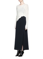Figure View -Click To Enlarge Side drape stretch maxi skirt