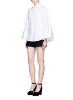 Figure View -Click To Enlarge Cape sleeve poplin shirt