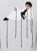 Detail View -Click To Enlarge MJ embroidery Merino wool cardigan