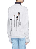 Back View -Click To Enlarge MJ embroidery Merino wool cardigan