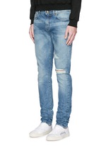 Front View -Click To Enlarge Destroyed knee patch skinny jeans