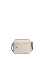 Back View -Click To Enlarge 'Space Invaders' embossed leather crossbody bag