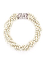 Main View -Click To Enlarge Crystal clasp multi strand glass pearl necklace