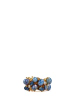 Main View -Click To Enlarge Opalescent glass cabochon cluster ring