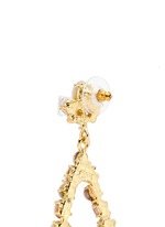 Detail View -Click To Enlarge Opalescent glass cabochon cutout drop earrings
