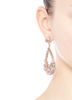 Figure View -Click To Enlarge Opalescent glass cabochon cutout drop earrings