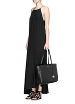Figure View -Click To Enlarge 'Ani' large top zip pebbled leather tote