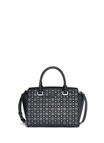 Back View -Click To Enlarge 'Selma' medium perforated leather satchel