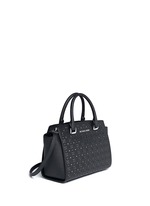 Front View -Click To Enlarge 'Selma' medium perforated leather satchel