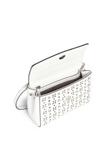 Detail View -Click To Enlarge 'Ava' extra small perforated leather crossbody bag