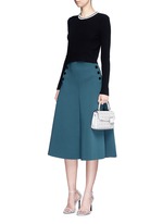 Detail View -Click To Enlarge 'Ava' extra small perforated leather crossbody bag
