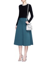 Figure View -Click To Enlarge 'Ava' extra small perforated leather crossbody bag
