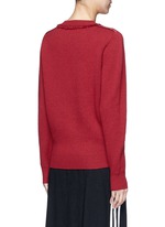 Back View -Click To Enlarge Kiss CD Cover fringed neck intarsia sweater