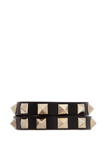 Main View -Click To Enlarge 'Rockstud' double wrap leather bracelet