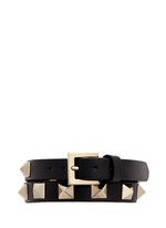 Figure View -Click To Enlarge 'Rockstud' double wrap leather bracelet