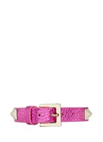 Figure View -Click To Enlarge 'Rockstud' skinny metallic leather bracelet