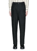 Main View -Click To Enlarge 'Osaka' floral jacquard cotton-linen-silk curved pants
