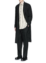 Figure View -Click To Enlarge 'Osaka' floral jacquard cotton-linen-silk curved pants