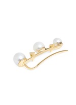 Detail View -Click To Enlarge 'Gigi' pearl diamond pavé single climber earring