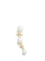 Main View -Click To Enlarge 'Gigi' pearl diamond pavé single climber earring
