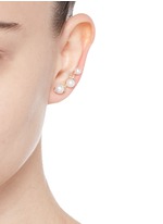 Figure View -Click To Enlarge 'Gigi' pearl diamond pavé single climber earring