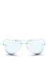 Main View - Click To Enlarge Main View - Click To Enlarge - Ray-Ban - 'RB8058 Light Ray' frameless aviator mirror sunglasses