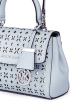 Detail View -Click To Enlarge 'Ava' extra small perforated leather crossbody bag