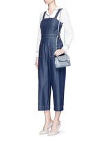 Figure View -Click To Enlarge 'Ava' extra small perforated leather crossbody bag