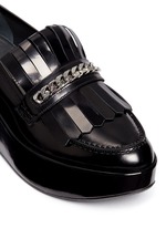 Detail View -Click To Enlarge 'BMOC' kiltie flap patent leather platform loafers