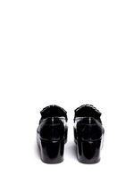 Back View -Click To Enlarge 'BMOC' kiltie flap patent leather platform loafers