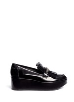 Main View -Click To Enlarge 'BMOC' kiltie flap patent leather platform loafers