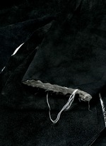 Click To Enlarge Raw edge lining belted suede coat