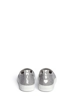 Back View -Click To Enlarge 'Smile' fleece patch jersey skate slip-ons