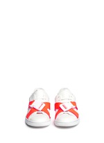Front View -Click To Enlarge Neon buckle strap leather sneakers