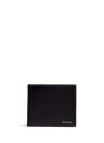 Main View -Click To Enlarge Stripe print interior leather bifold wallet