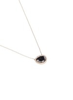 Figure View -Click To Enlarge Black diamond pendant 18k recycled white gold necklace