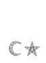 Main View - Click To Enlarge Main View - Click To Enlarge - Khai Khai - 'Moon and Star' diamond 18k white gold earrings