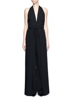 Main View -Click To Enlarge Drawstring waist halterneck jumpsuit