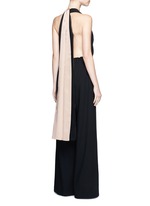 Figure View -Click To Enlarge Drawstring waist halterneck jumpsuit