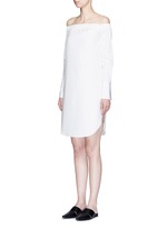 Front View -Click To Enlarge 'Kacy' off-shoulder cotton poplin dress