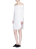 Figure View -Click To Enlarge 'Kacy' off-shoulder cotton poplin dress
