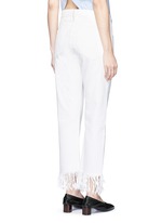 Back View -Click To Enlarge 'WM3' fringe cuff cropped jeans