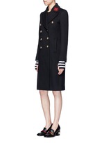 Figure View -Click To Enlarge Tiger head button embroidered wool coat