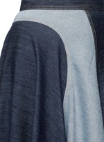 Detail View -Click To Enlarge Wavy fade panel denim skirt