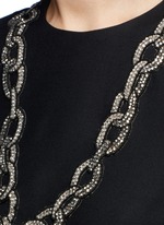 Detail View -Click To Enlarge Embellished heart and chain dress