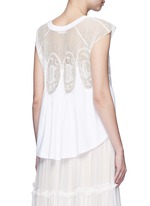 Back View -Click To Enlarge Geometric lace insert jersey T-shirt