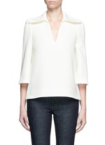 Main View -Click To Enlarge Flare collar crepe top