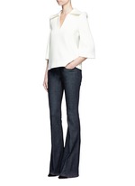 Figure View -Click To Enlarge Flare collar crepe top