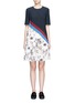 Main View - Click To Enlarge Main View - Click To Enlarge - Stella McCartney - 'Bellucci' stripe pleated cat print dress